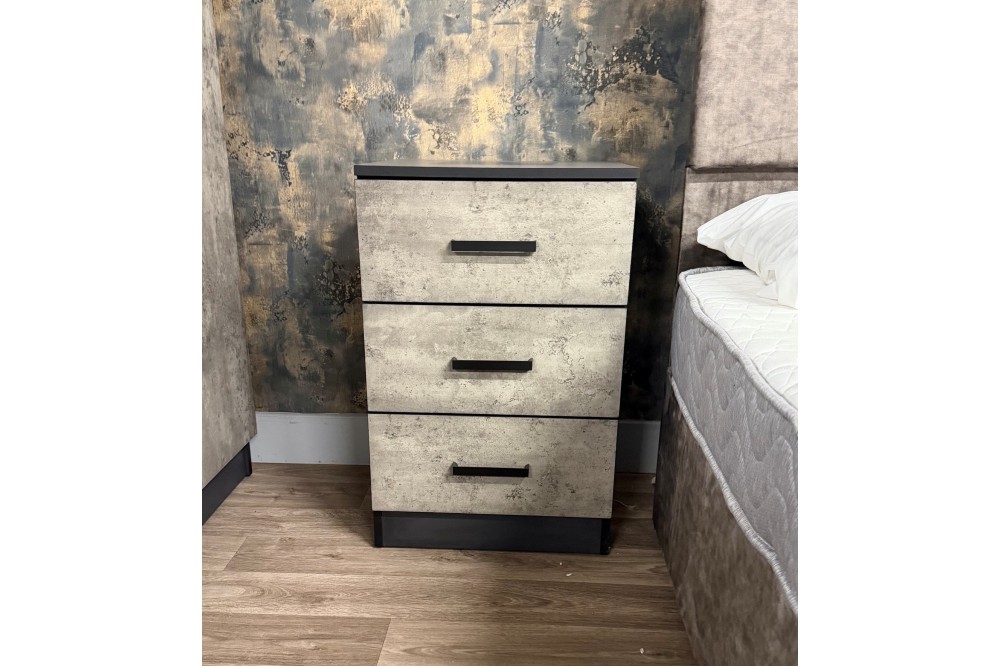 Alex 3 drawer bedside