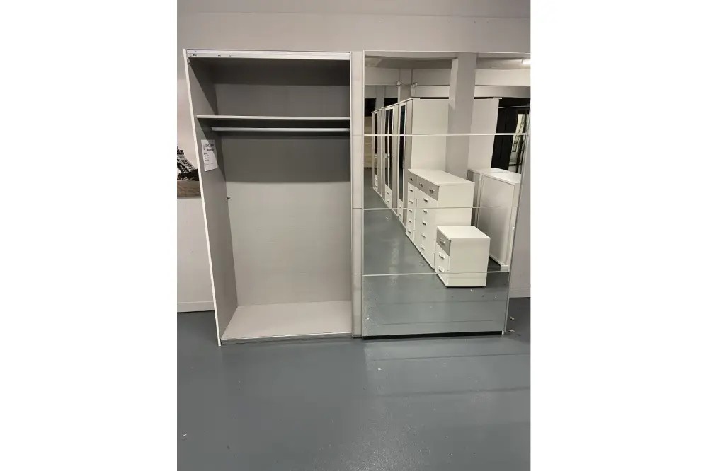 Ernie Sliding Door Wardrobe | Double Hanging Rails & Shelf