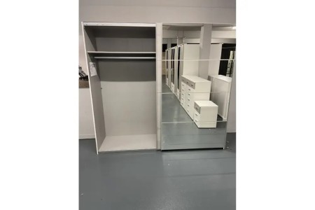 Ernie Sliding Door Wardrobe | Double Hanging Rails & Shelf