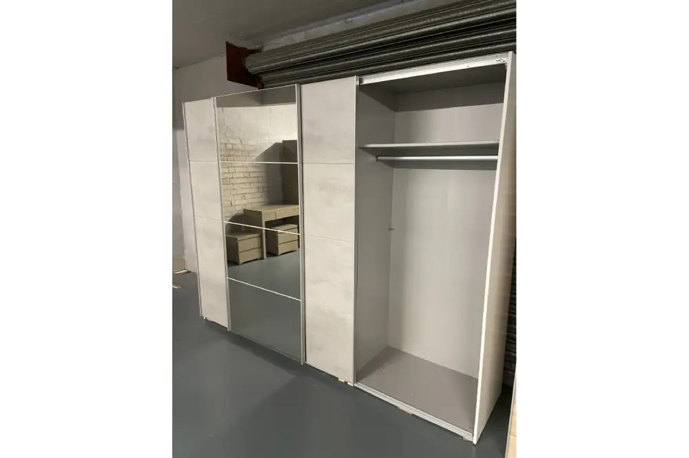 Ernie Sliding Door Wardrobe | Double Hanging Rails & Shelf