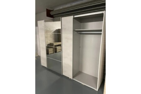 Ernie Sliding Door Wardrobe | Double Hanging Rails & Shelf