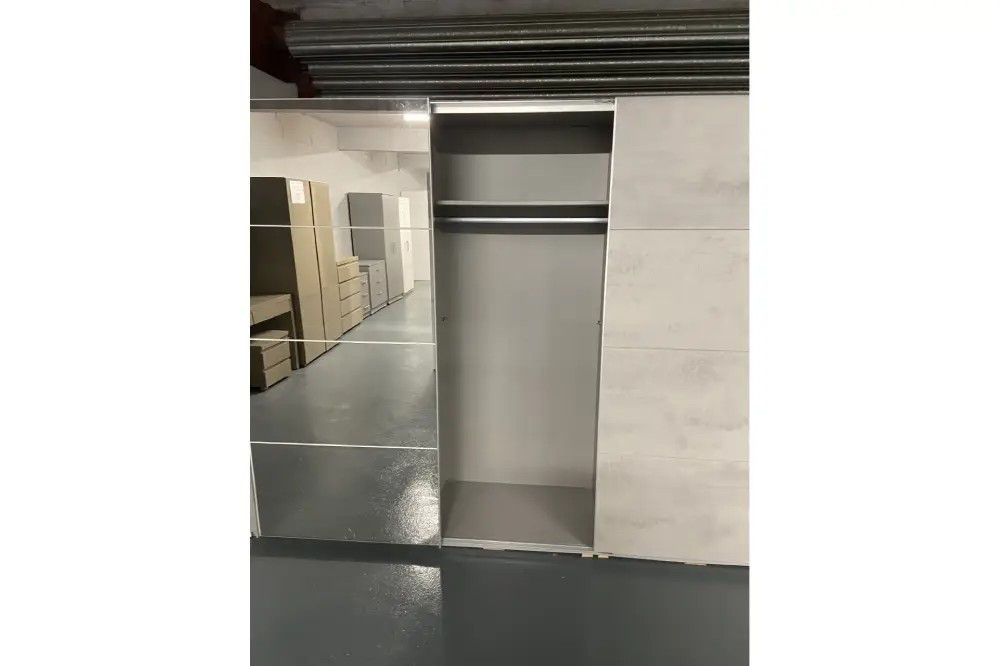 Ernie Sliding Door Wardrobe | Double Hanging Rails & Shelf