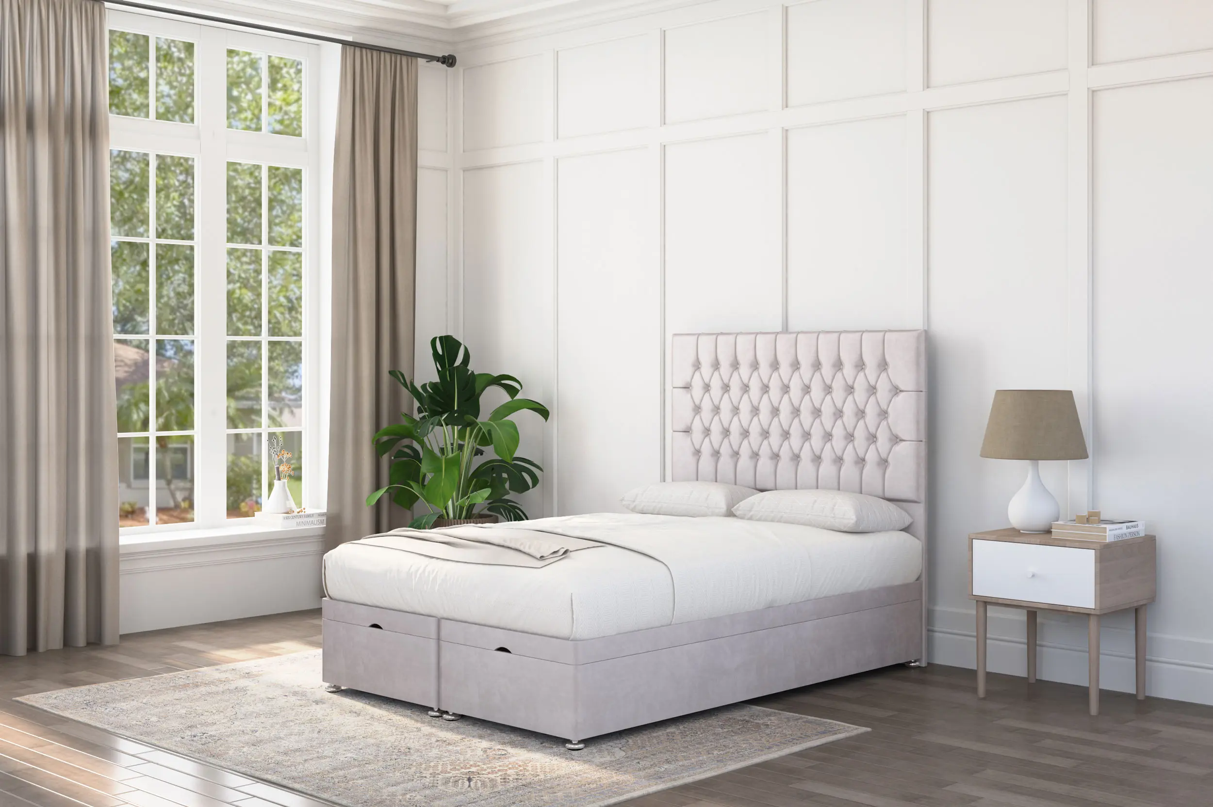 Chesterfield Storage Ottoman Upholstered Bed