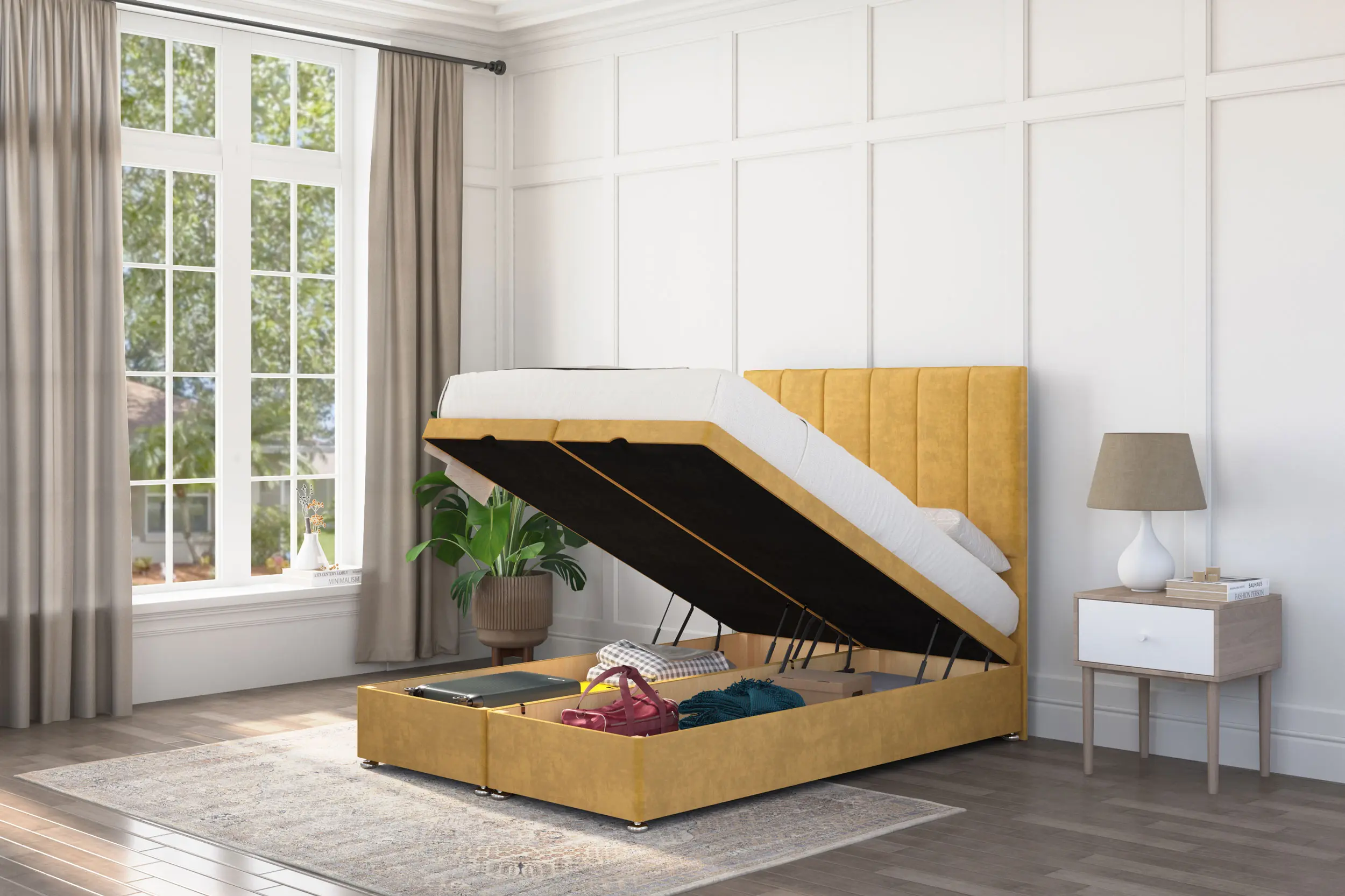 Panache Storage Ottoman Upholstered Bed