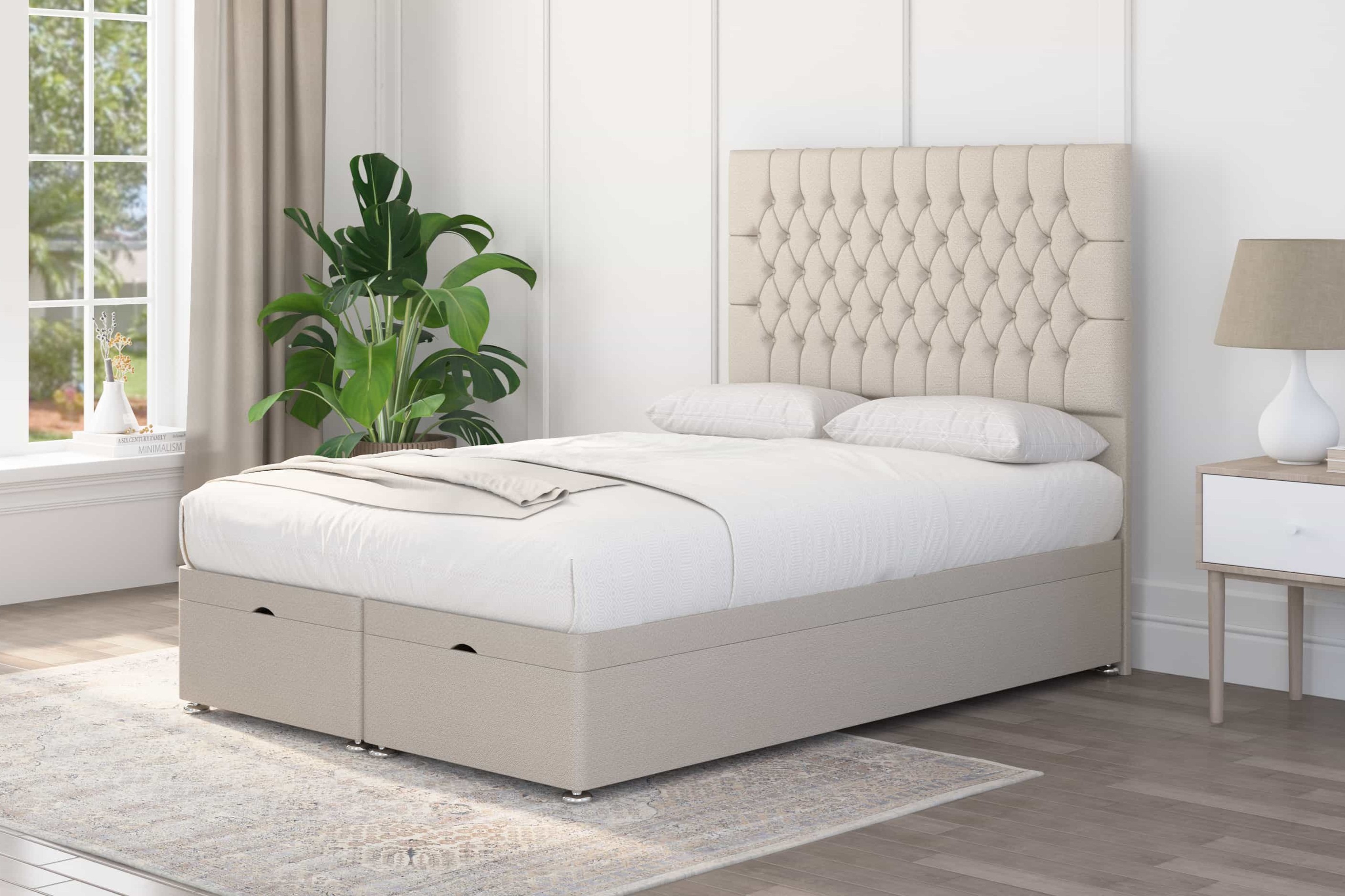 Chesterfield Storage Ottoman Upholstered Bed
